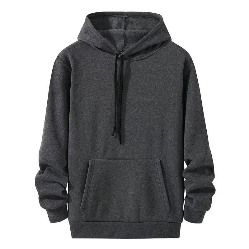 Kadın Uzun Kol Kapşonlu Basic Sweatshirt hoodie - Füme