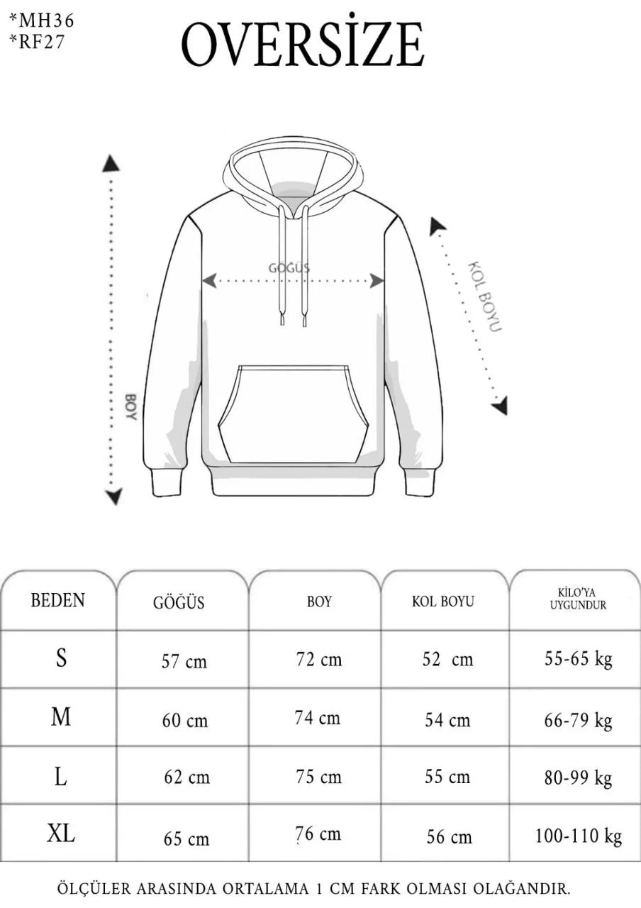 Kapşonlu Double Oversize Yıkamalı Evalı Nakışlı SweatShirt - Füme