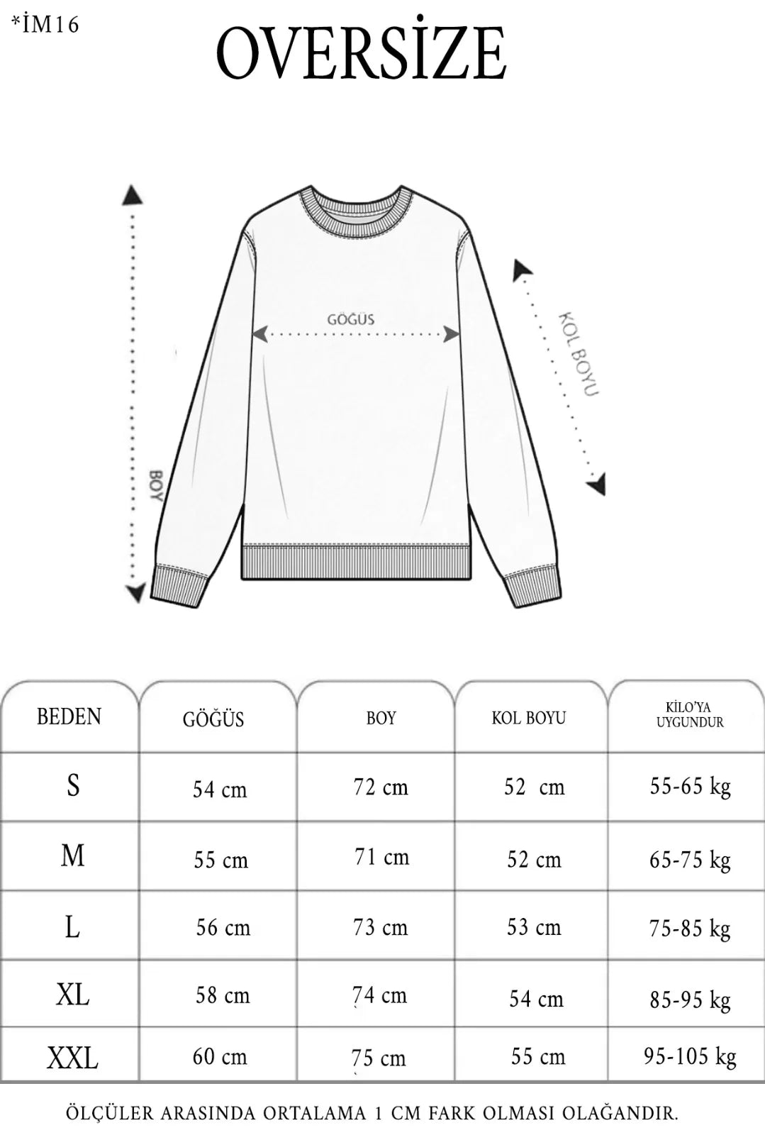 Unisex Üç İplik Yakalı SweatShirt - Siyah